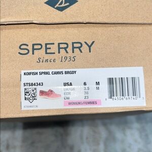 Sperry Koifish Sparkle Canvas Shoes in Burgundy